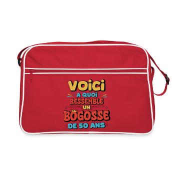 Humour Anniversaire 50 Ans - Sac Retro - rouge/blanc - Devant