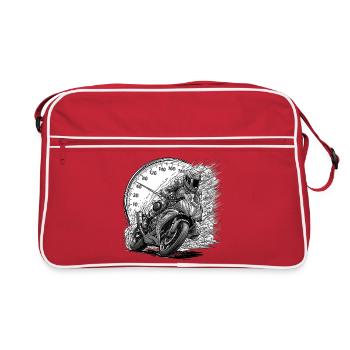Biker driven by speed - Retro Bag - red/white - Front