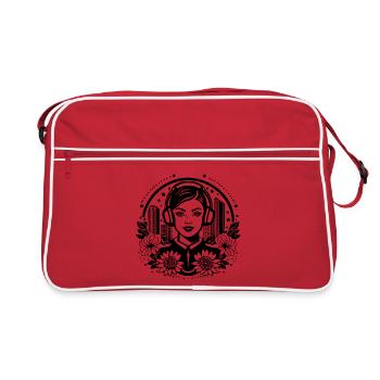Sous-culture, Style – Femme, Écouteurs, Lieu de rencontre - Sac Retro - rouge/blanc - Devant