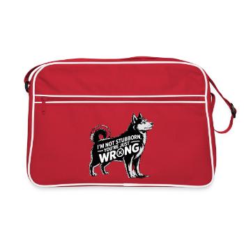 Husky drôle, pas têtu, juste ce qu'il faut - Sac Retro - rouge/blanc - Devant