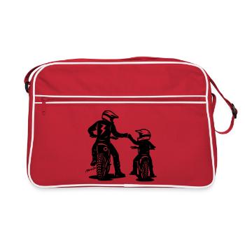 Motocross père et fils - Sac Retro - rouge/blanc - Devant