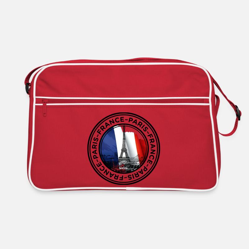 Illustration du drapeau français et de la tour Eiffel Sac Retro