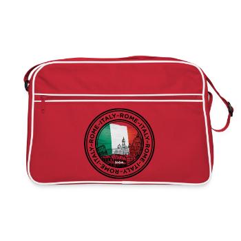 Italy Landmark Silhouette with Flag Colors - Retro Bag - red/white - Front