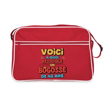 Surprising Humor Announcement 42 Years Old - Retro Bag - red/white - Front