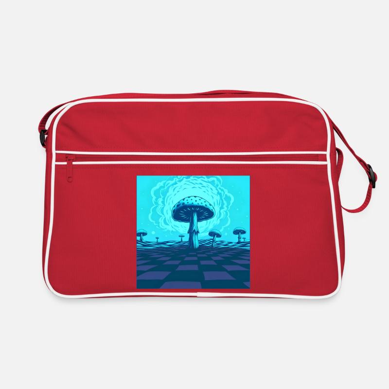 Futuristic Blue Psychedelic Mushroom Scene Retro Bag