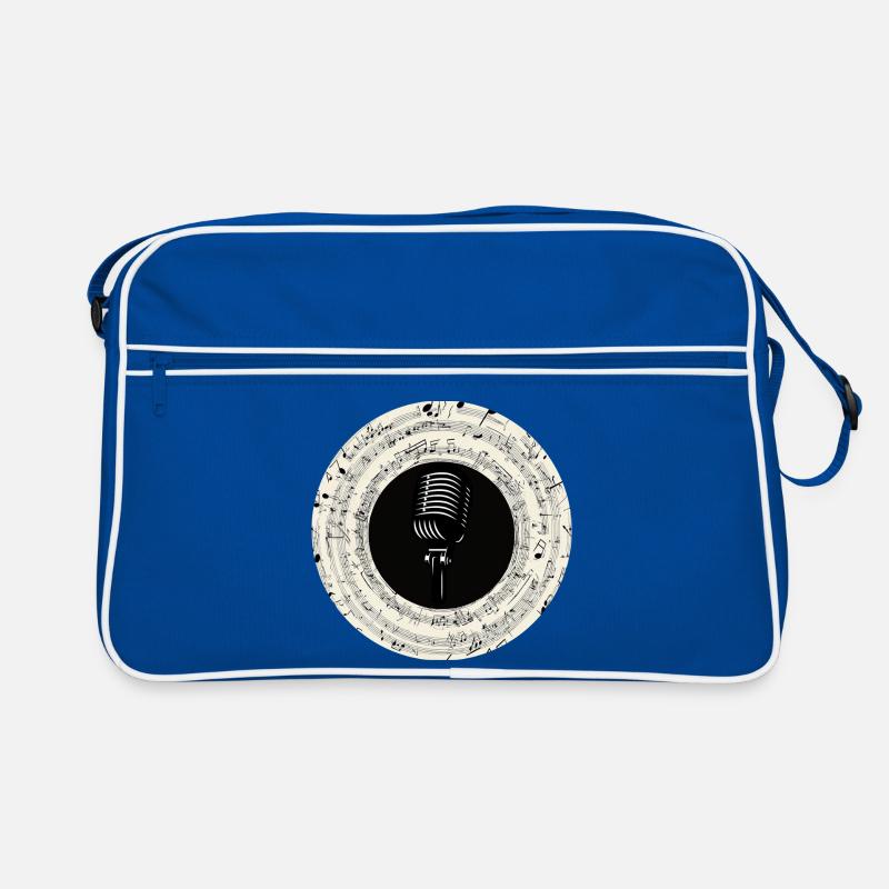 Microphone Musical Notes Art Sac Retro