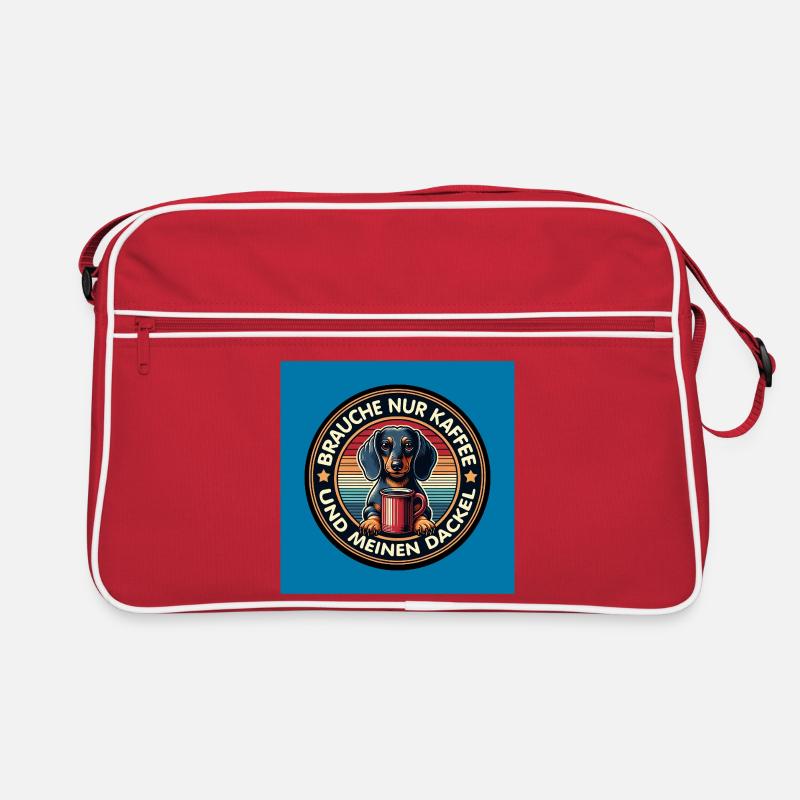 Teckel avec tasse à café au design rétro Sac Retro