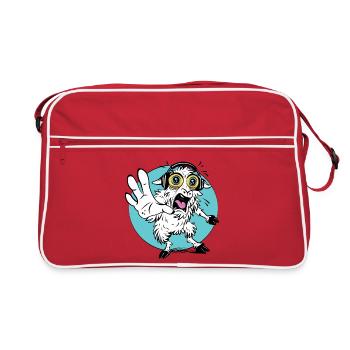 T-shirt de dessin animé de mouton choqué - Sac Retro - rouge/blanc - Devant