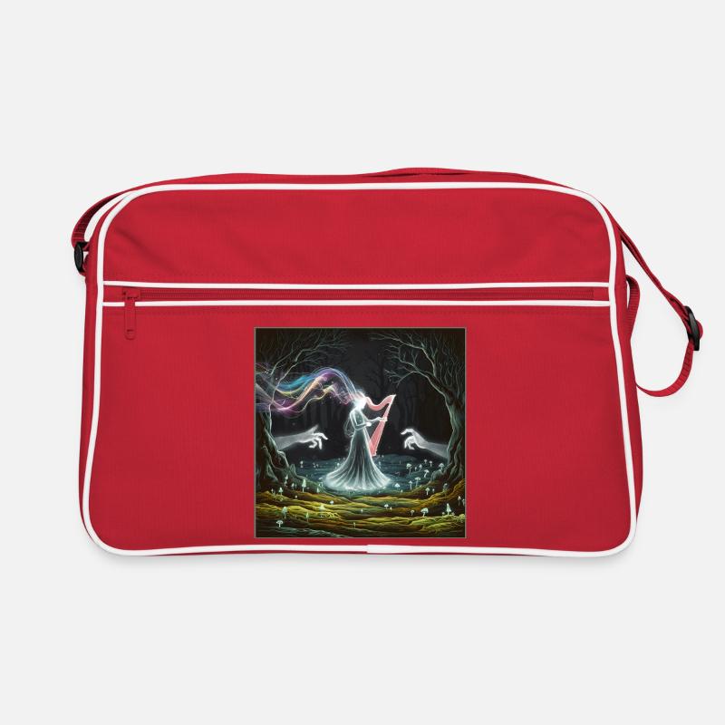 Conception de la sorcière de la harpe de la forêt enchantée Sac Retro