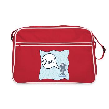 REGENWETTER HAMBURG MOIN - Retro Tasche - Rot/Weiß - Vorne