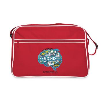 TDAH cerveau chaos illustration - Sac Retro - rouge/blanc - Devant