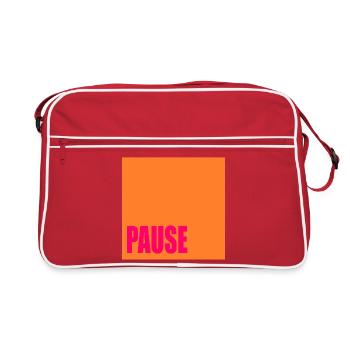 Pausen Zeichen - Retro Tasche - Rot/Weiß - Vorne