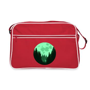 In the silence of the night, the forest speaks. - Retro Bag - red/white - Front