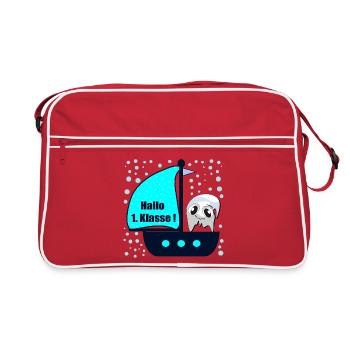 School Enrollment School Child Boat First Class Ghosts - Retro Bag - red/white - Front