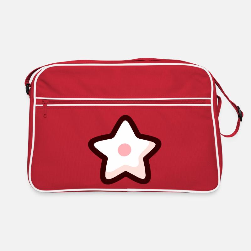Minimalistischer Stern mit rosa Mitte Retro Tasche