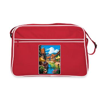 Colmar France Vintage Travel Poster Cityscape WPA - Retro Bag - red/white - Front