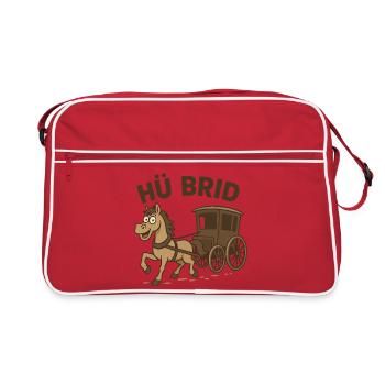 Humorous horse-drawn carriage motif - Retro Bag - red/white - Front