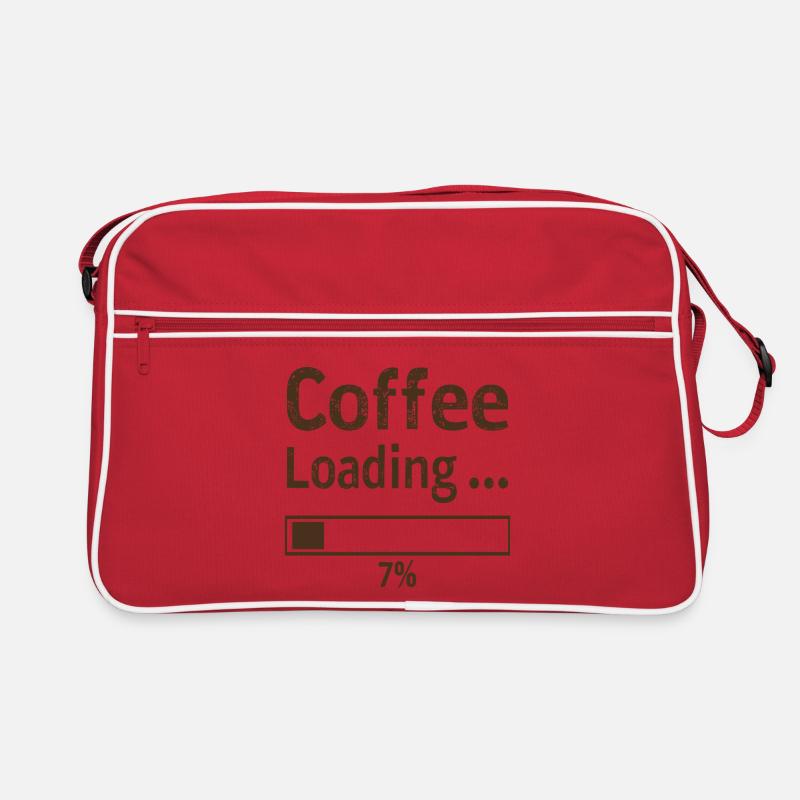 Coffee Loading Spruch Zitat Retro Tasche