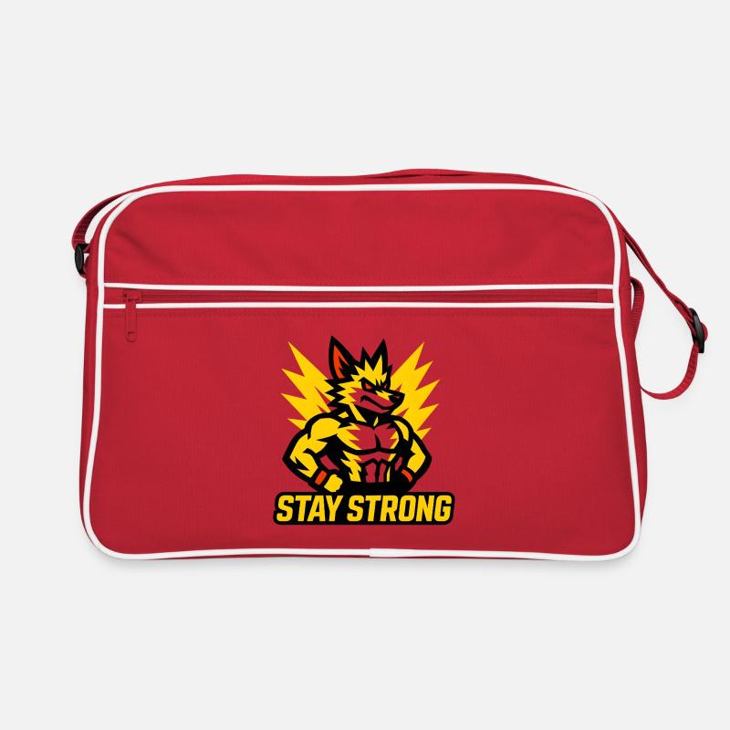 Powerful wolf with lightning motifs Retro Bag