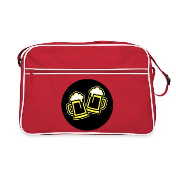 Toast à la bière symbole Chope à bière - Sac Retro - rouge/blanc - Devant