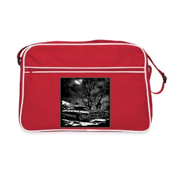 Vintage Classic Car Under Haunted Tree - Retro Bag - red/white - Front