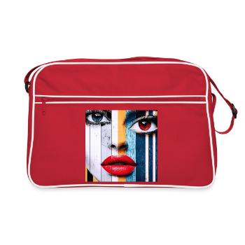 Colorful and Expressive Portrait - Retro Bag - red/white - Front