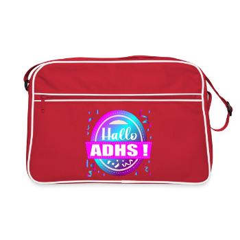 BONJOUR FÊTE TDAH - Sac Retro - rouge/blanc - Devant
