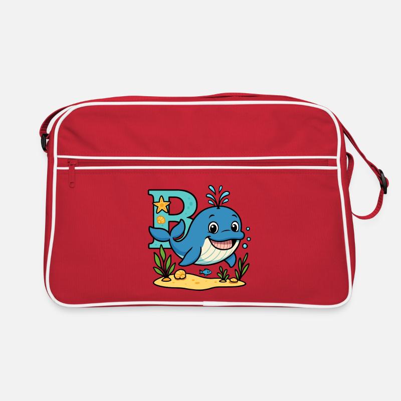 B comme… Baleine ! Design alphabet mignon Sac Retro