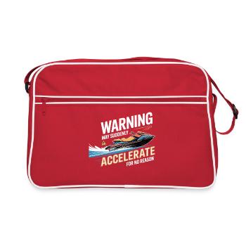 Jetski Warning May Accelerate Without Reason  - Retro Bag - red/white - Front