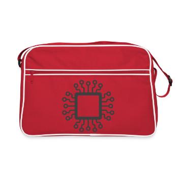 Microchip Circuit Icon Logo - Retro Bag - red/white - Front