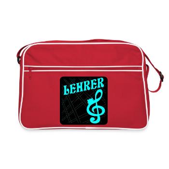 Teacher Music clef - Retro Bag - red/white - Front