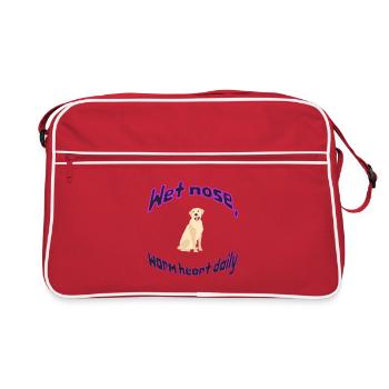 Wet Nose Warm Heart Daily Illustration - Retro Bag - red/white - Front