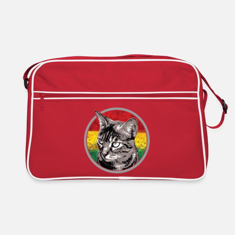 Katze mit Flagge Hintergrunde Retro Tasche