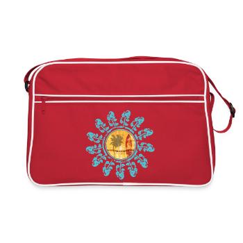 Plage et coucher de soleil dans un style bohème - Sac Retro - rouge/blanc - Devant