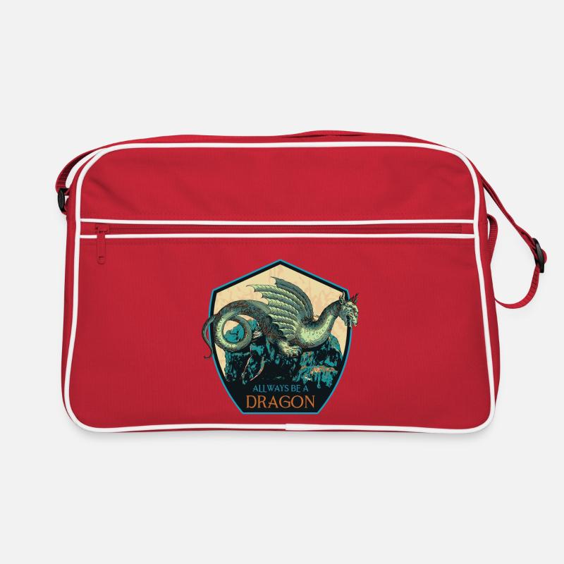 Mythical Dragon Crest and Magic Elements Retro Bag