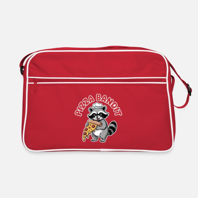 Raton-laveur avec tranche de pizza et toque de chef Sac Retro