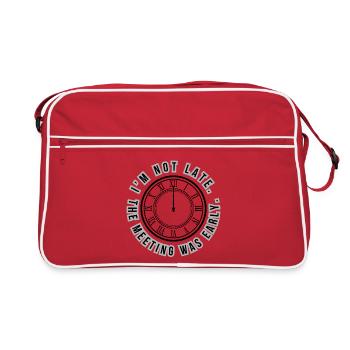 Horloge anglaise d’humour de style satirique - Sac Retro - rouge/blanc - Devant