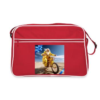Aventure vibrante sur la plage des personnes âgées dans un style rétro - Sac Retro - rouge/blanc - Devant
