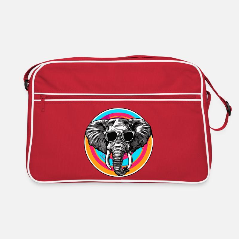 Elephant with sunglasses Retro Bag