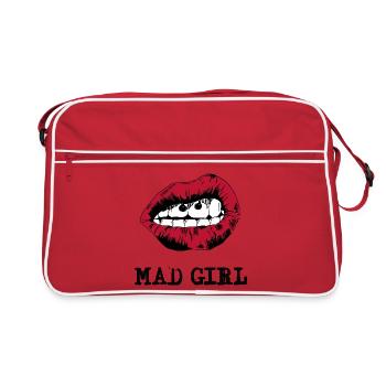 Des lèvres excitantes avec des visages surréalistes - Sac Retro - rouge/blanc - Devant