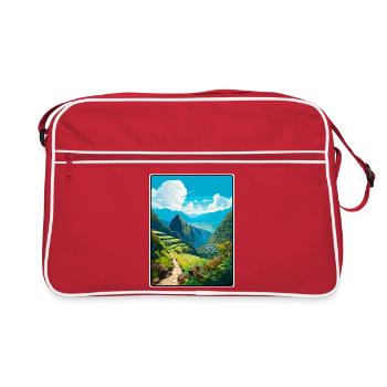 Inca Trail Peru Terraced Valley Horizon - Retro Bag - red/white - Front