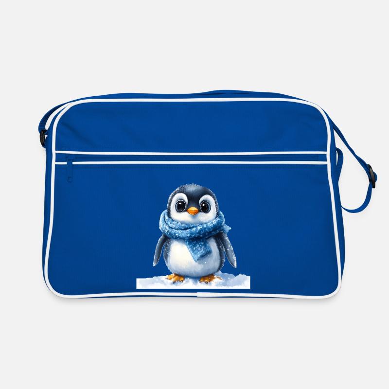 Cute penguin with winter accessory Retro Bag