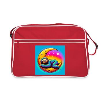 La paresse dort sur la Lune - Sac Retro - rouge/blanc - Devant