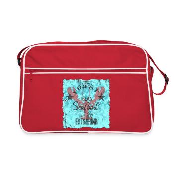 Design océanique des fruits de mer - Sac Retro - rouge/blanc - Devant
