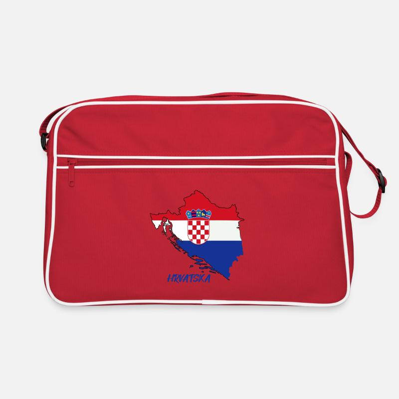 Croatia flag design on map Retro Bag