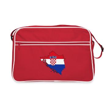 Contour du pays croate avec drapeau - Sac Retro - rouge/blanc - Devant