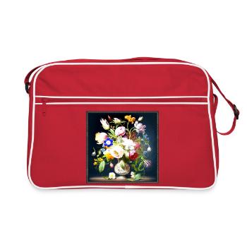 Blumenstrauß in Antiker Vase flämischer Barockstil - Retro Tasche - Rot/Weiß - Vorne