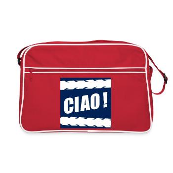BONJOUR Au revoir Cycliste Changement d’emploi - Sac Retro - rouge/blanc - Devant