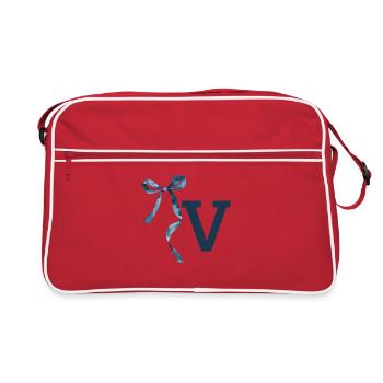 Geschenkidee Monogram V - Retro Tasche - Rot/Weiß - Vorne