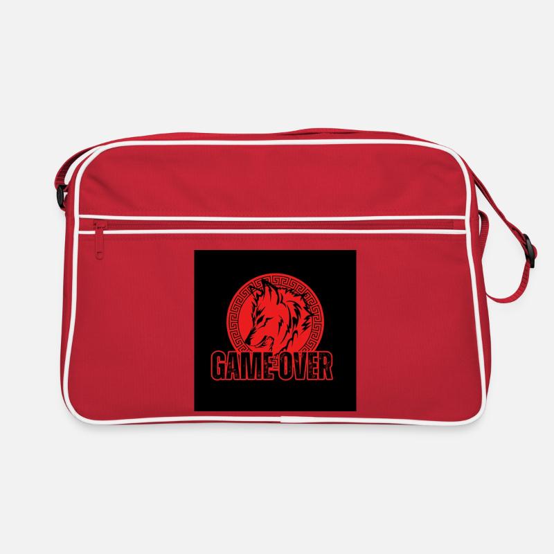 Aggressive Red Wolf "Game Over" Retro Bag